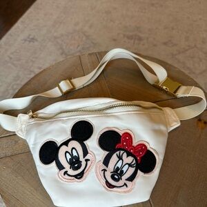 White Mickey and Minnie Mouse patch  Fanny Pack belt bag